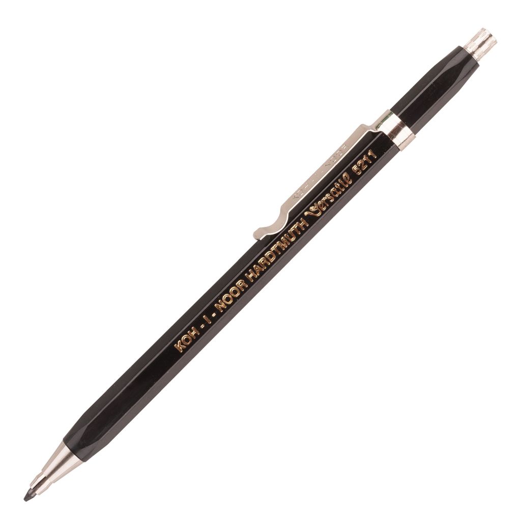 Koh-i-noor 5211 Versatil Mechanical Clutch Pencil / Leadholder - 2.0 MM - Black Plastic Body With Metal Clip