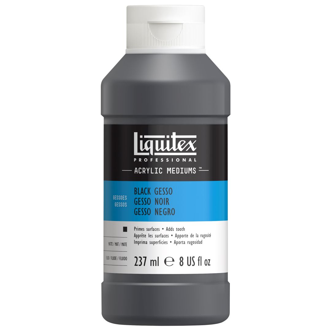 Liquitex Surface Preparation - Professional Acrylic Gesso Black - Bottle of 237 ML