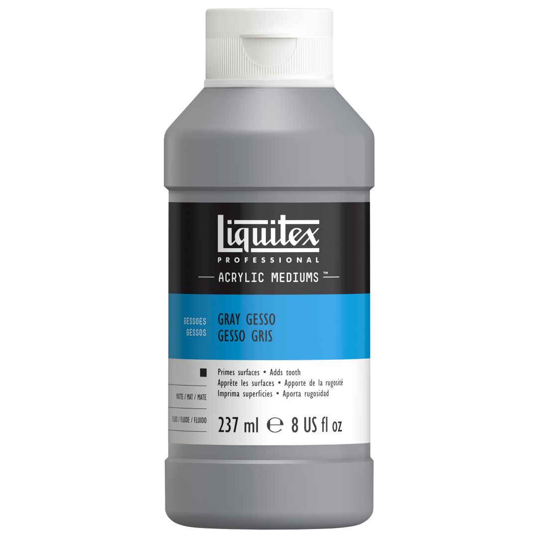 Liquitex Surface Preparation - Professional Acrylic Gesso Grey - Bottle of 237 ML