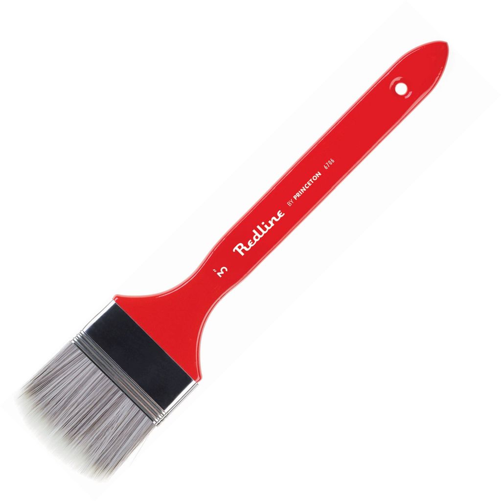 Princeton Series 6700 Redline Synthetic Bristle Brush - Oval Mottler - Long Handle - Size: 3