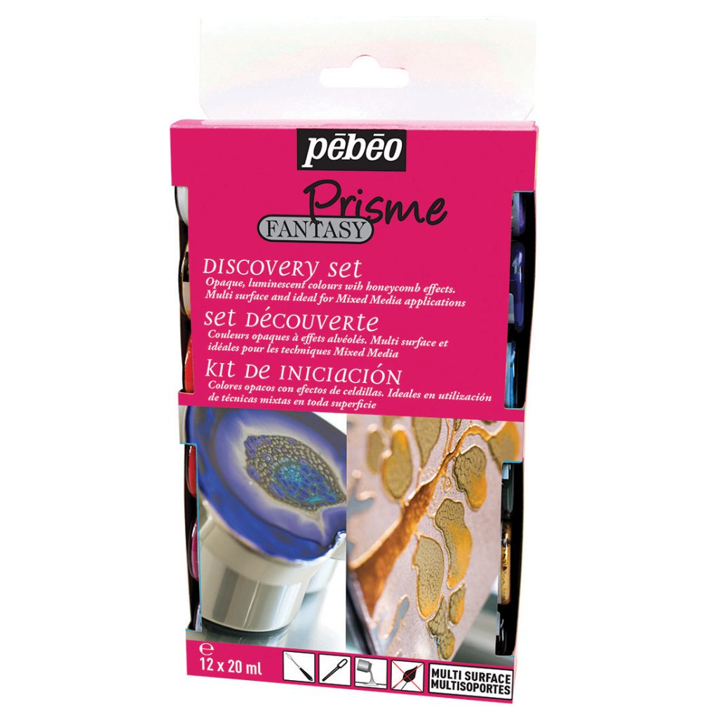 Pebeo Fantasy Prisme Mixed Media Paint - 12 x 20 ML - Discovery Set