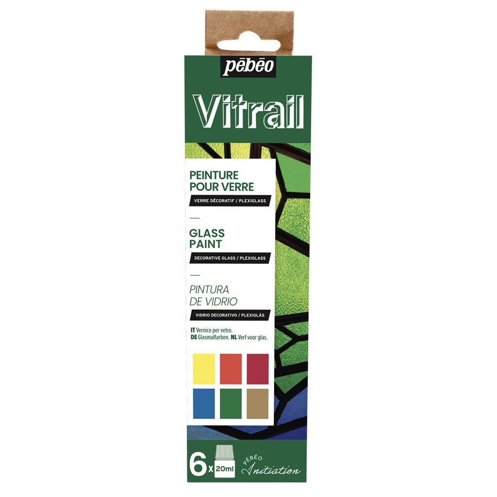 Pebeo Vitrail Glass Paint - 6 x 20 ML - Initiation Set