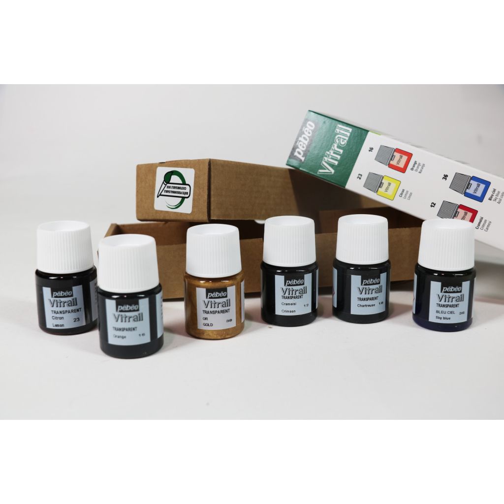 Pebeo Vitrail Glass Paint - 6 x 20 ML - Initiation Set