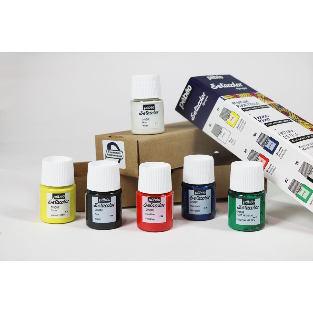 Pebeo Setacolor Opaque Fabric Paint - 6 x 20 ML - Initiation Set