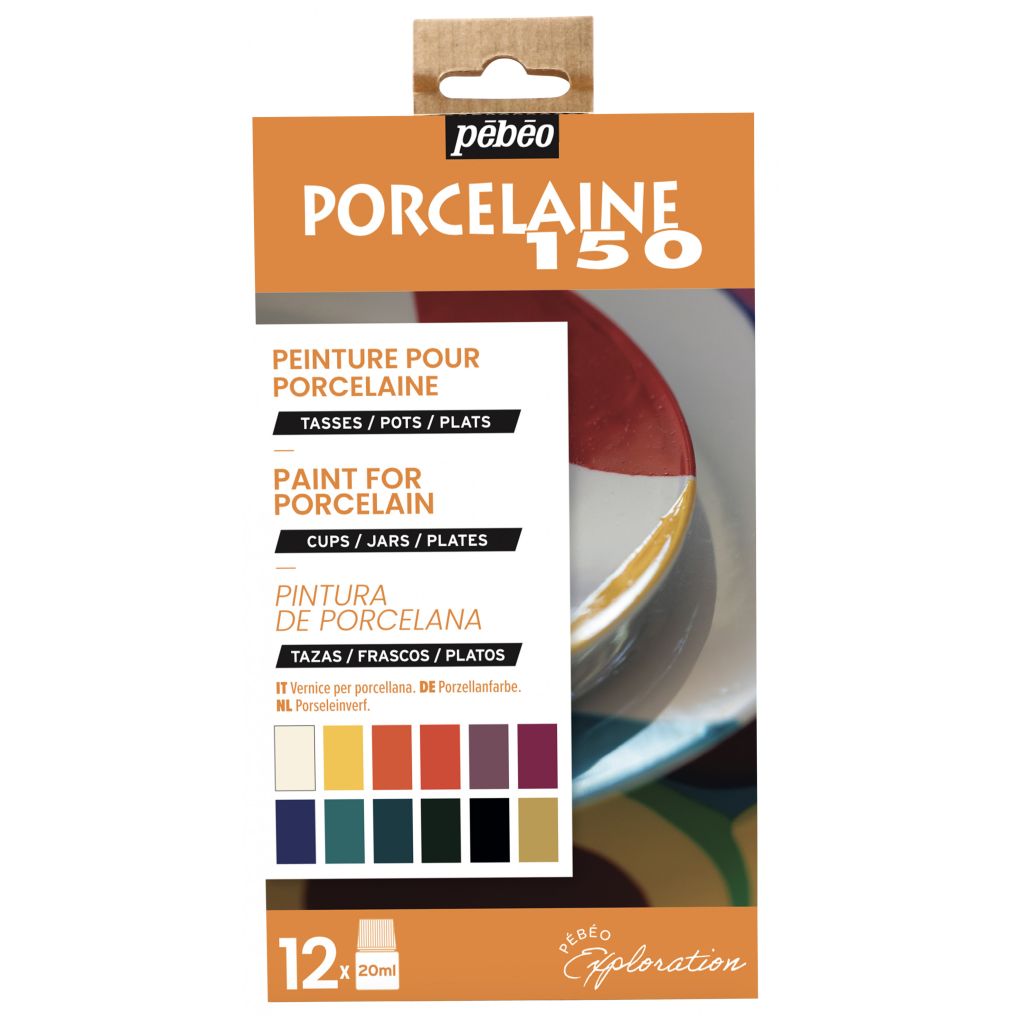 Pebeo Porcelaine 150 Ceramic Paint - 12 x 20 ML  - Exploration Set 1