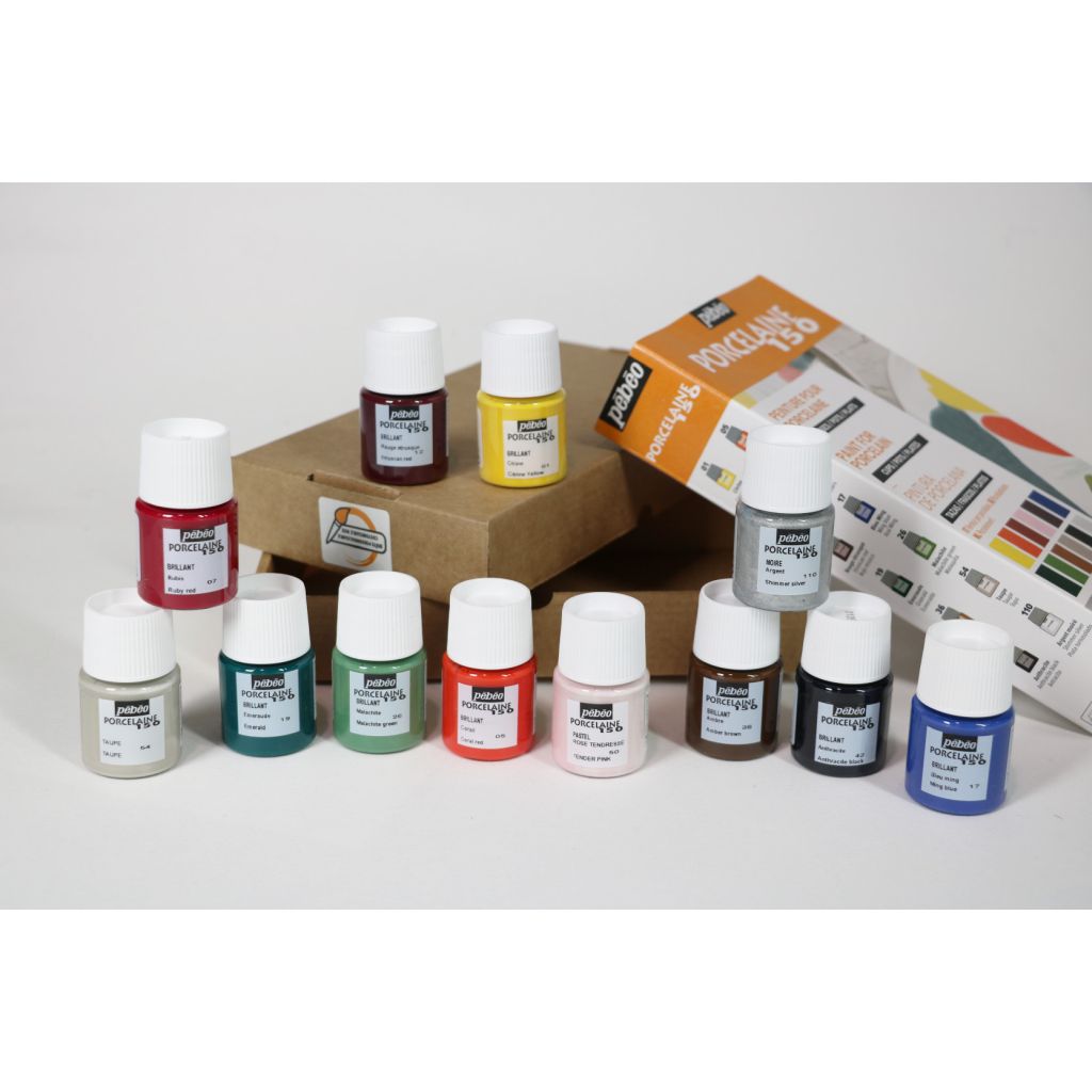 Pebeo Porcelaine 150 Ceramic Paint - 12 x 20 ML  - Exploration Set 2