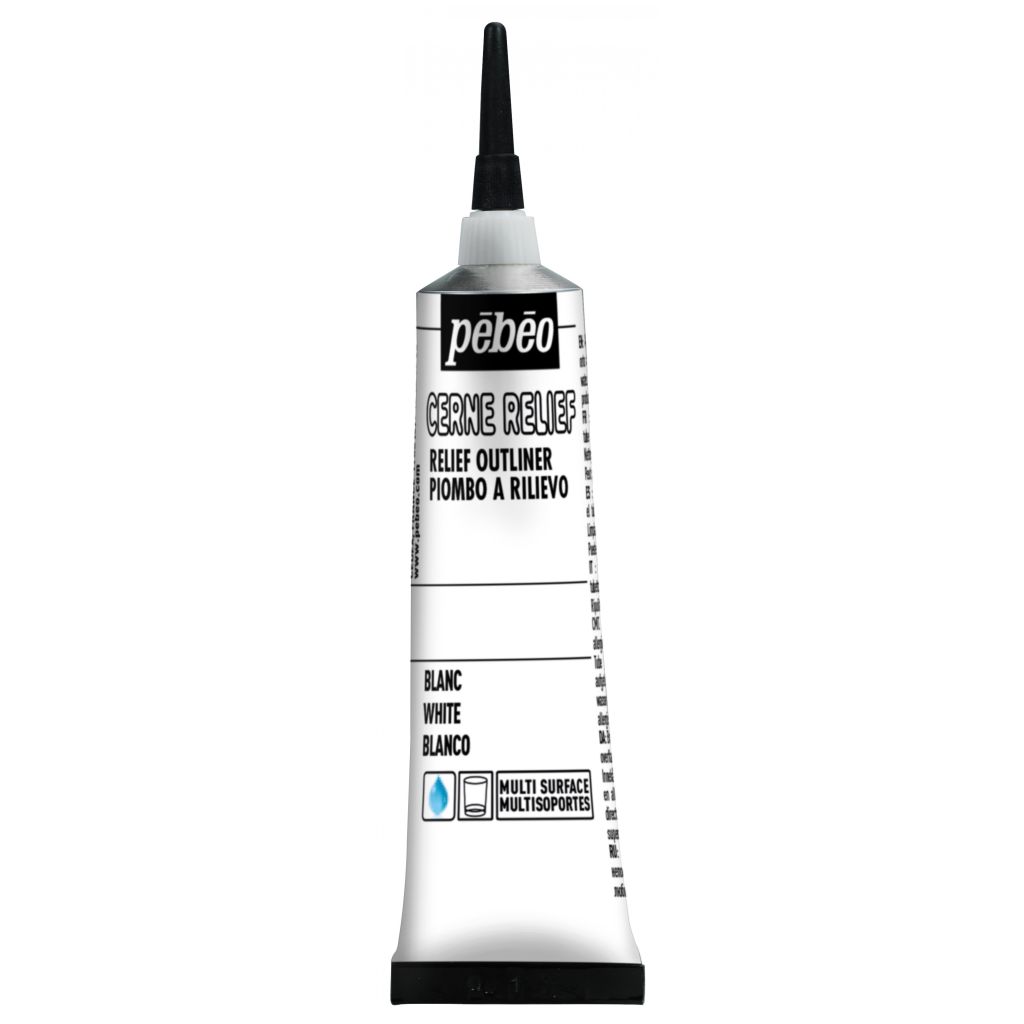 Pebeo Vitrail Cerne Relief Outliner - 20 ml Tube - White