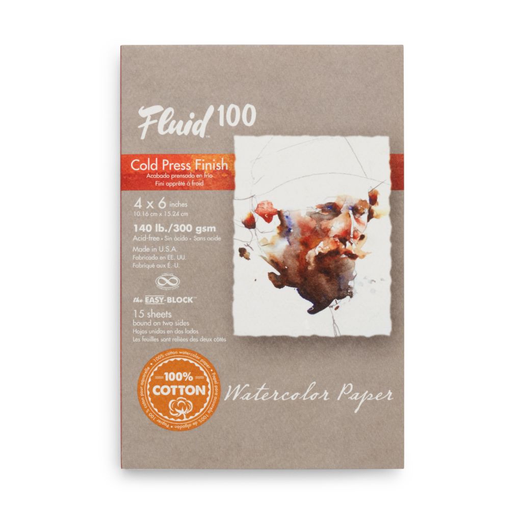 Speedball Fluid 100 Watercolour Paper - Cold Press 300 GSM - 10.16 cm x 15.24 cm or 4