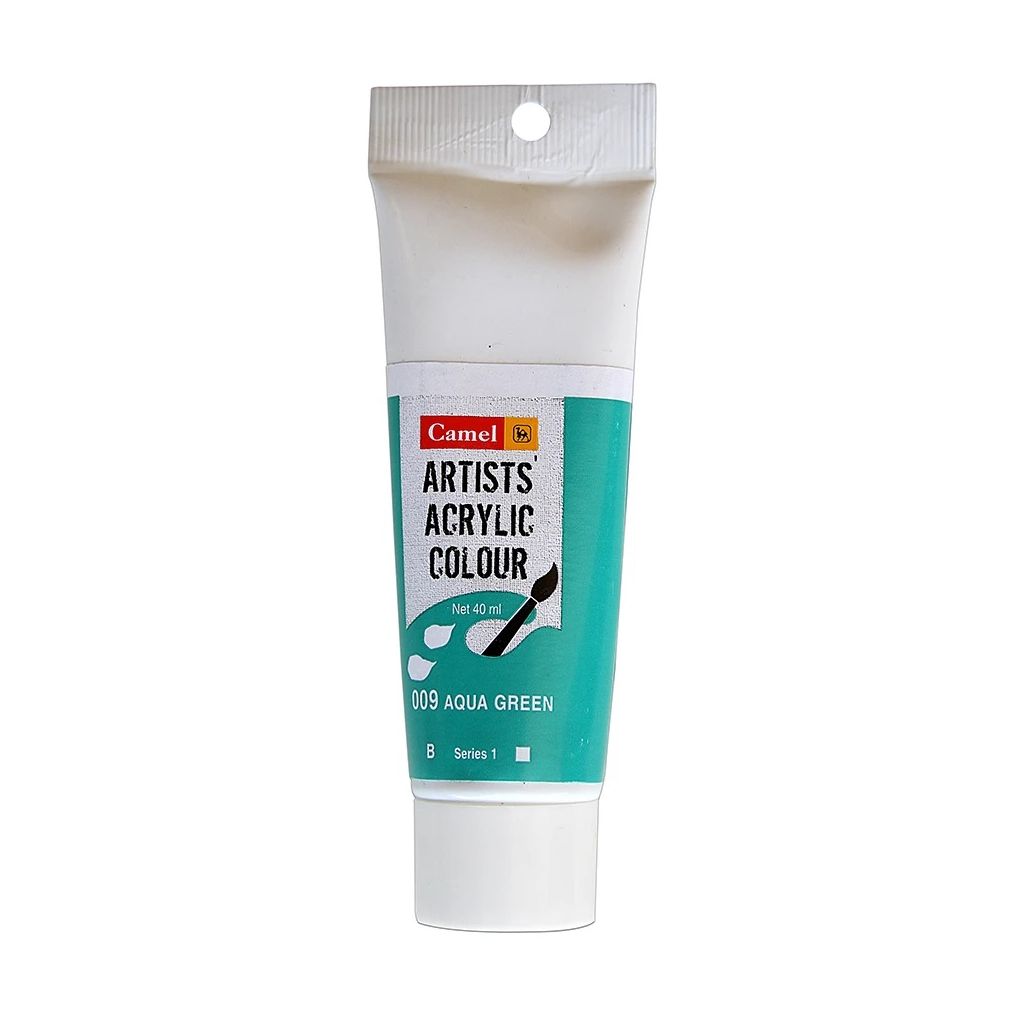 Camel Artists' Acrylic Colour - Aqua Green (009) - Tube of 40 ML