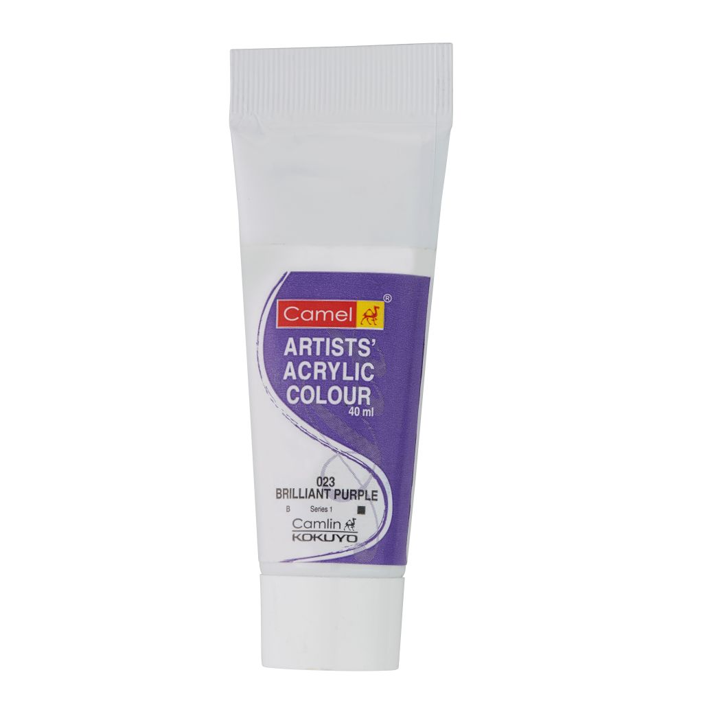 Camel Artists' Acrylic Colour - Brilliant Purple (023) - Tube of 40 ML