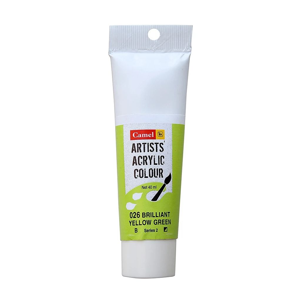 Camel Artists' Acrylic Colour - Brilliant Yellow Green (026) - Tube of 40 ML