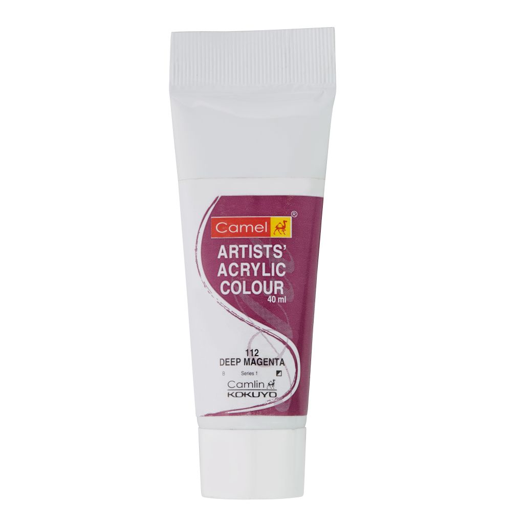 Camel Artists' Acrylic Colour - Deep Magenta (112) - Tube of 40 ML