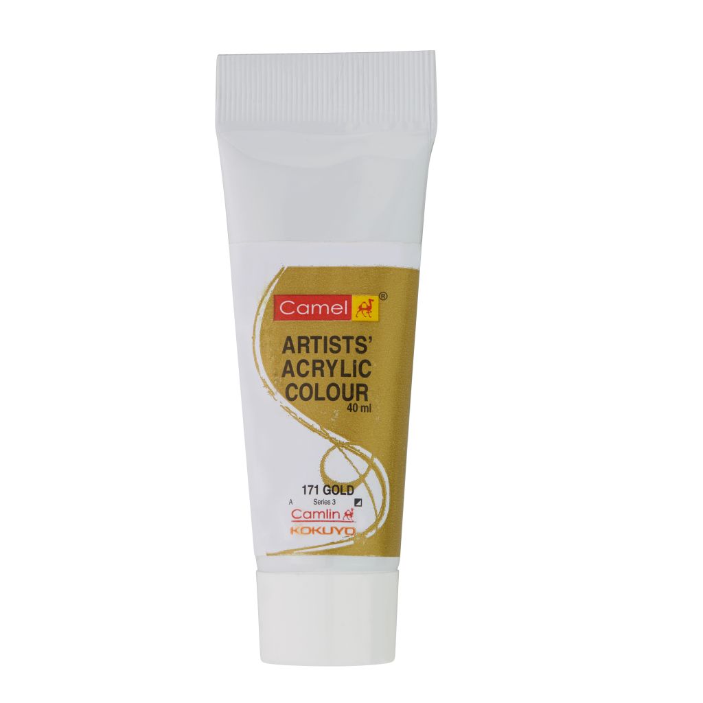 Camel Artists' Acrylic Colour - Gold (171) - Tube of 40 ML