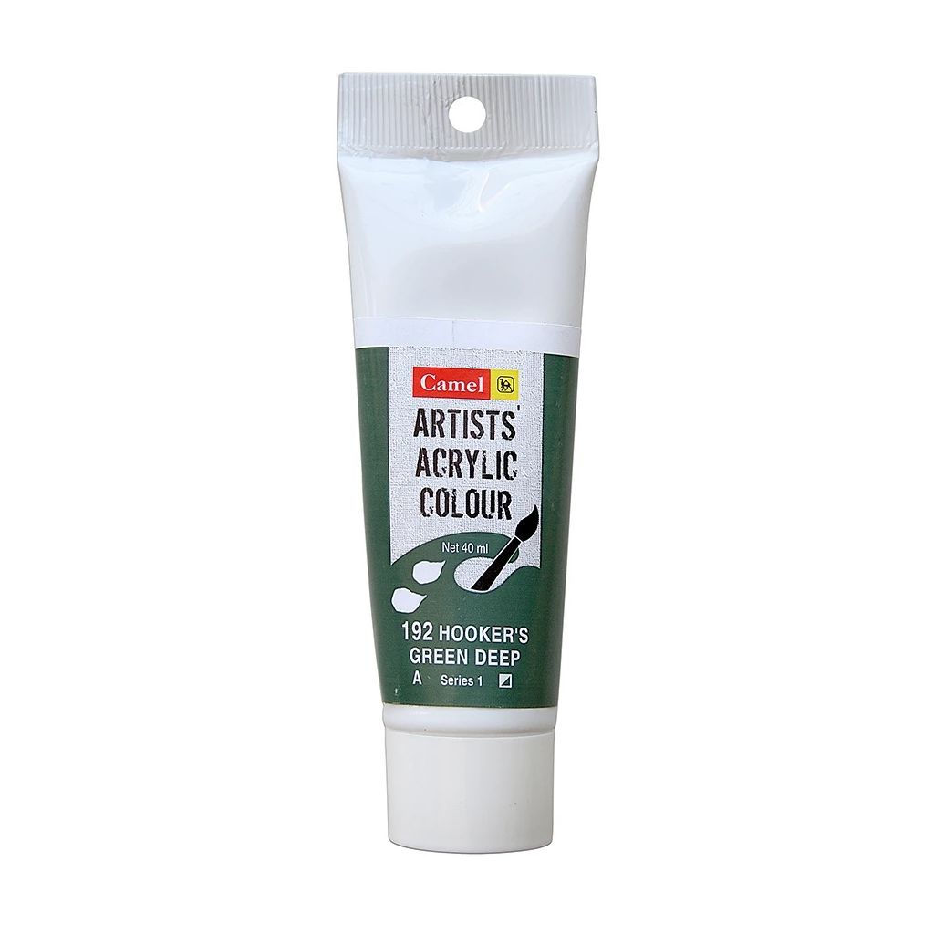 Camel Artists' Acrylic Colour - Hooker's Green Deep (192) - Tube of 40 ML