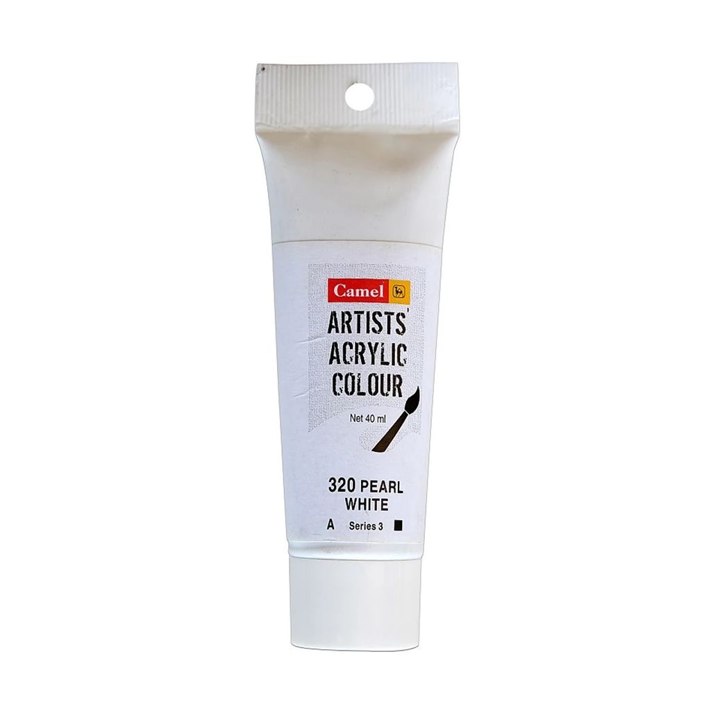 Camel Artists' Acrylic Colour - Pearl White (320) - Tube of 40 ML