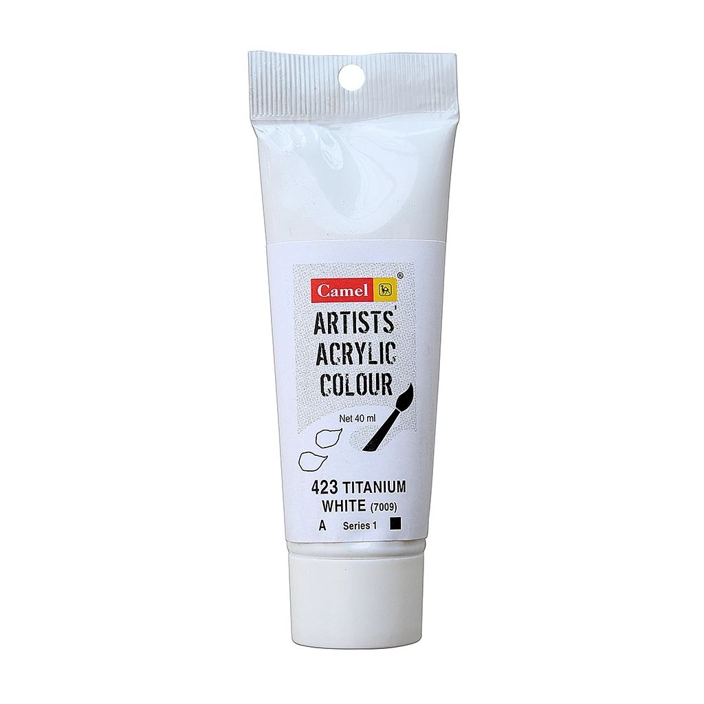 Camel Artists' Acrylic Colour - Titanium White (423) - Tube of 40 ML