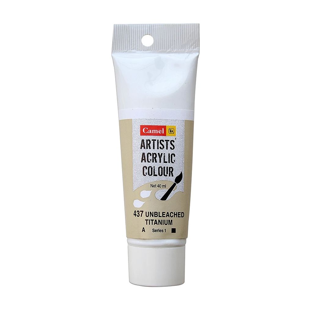 Camel Artists' Acrylic Colour - Unbleached Titanium (437) - Tube of 40 ML