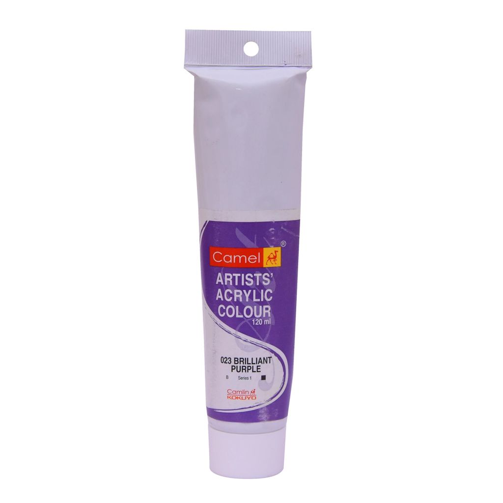 Camel Artists' Acrylic Colour - Brilliant Purple (023) - Tube of 120 ML