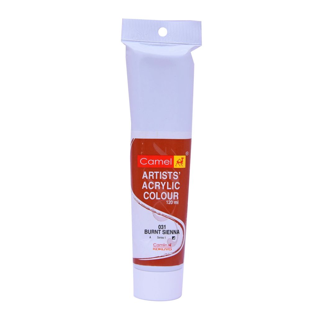 Camel Artists' Acrylic Colour - Burnt Sienna (031) - Tube of 120 ML