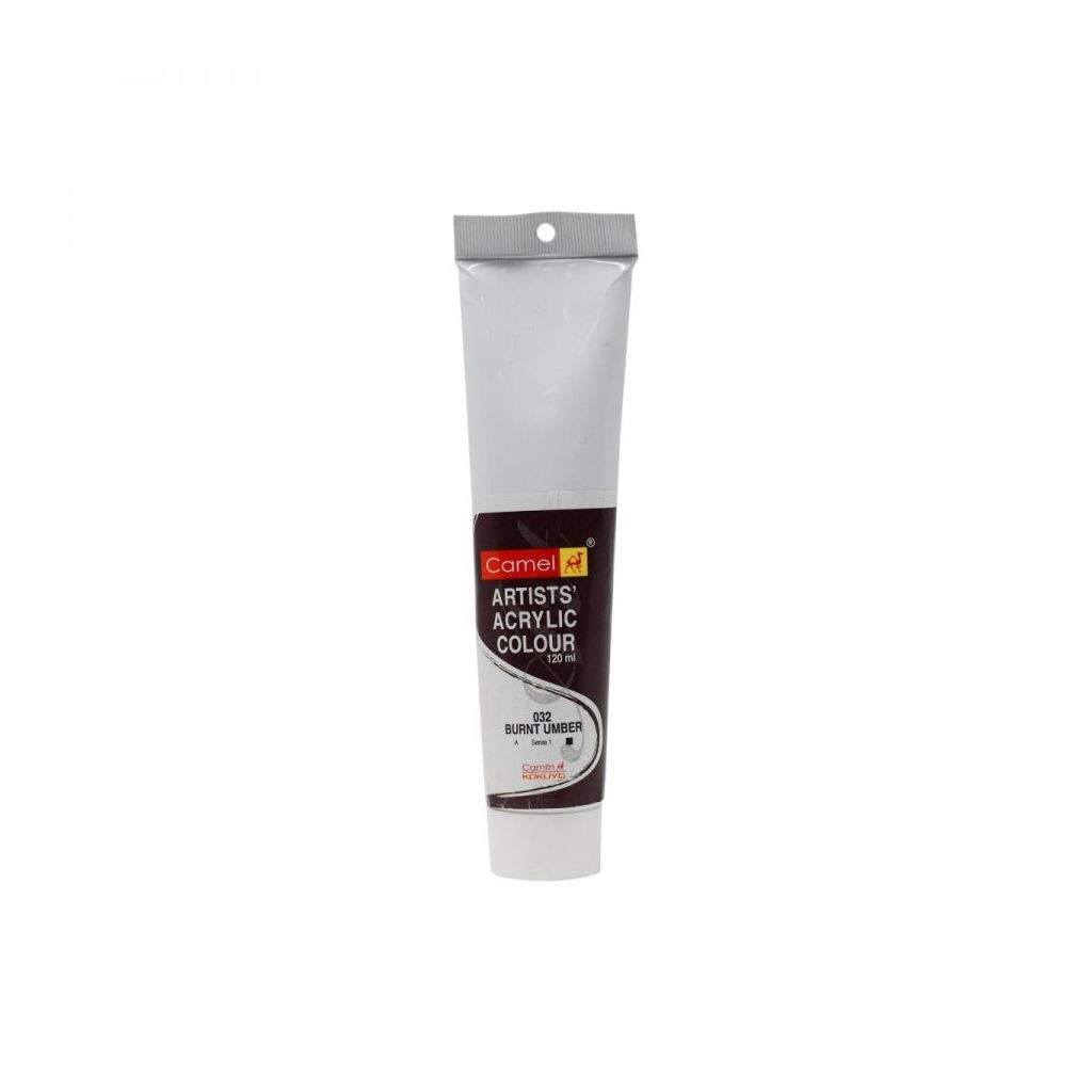 Camel Artists' Acrylic Colour - Burnt Umber (032) - Tube of 120 ML