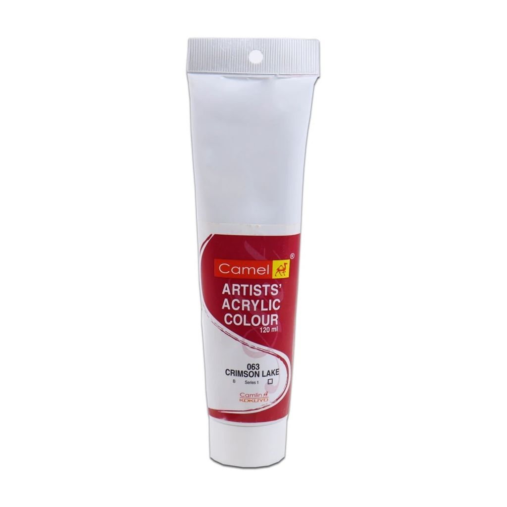 Camel Artists' Acrylic Colour - Crimson Lake (063) - Tube of 120 ML