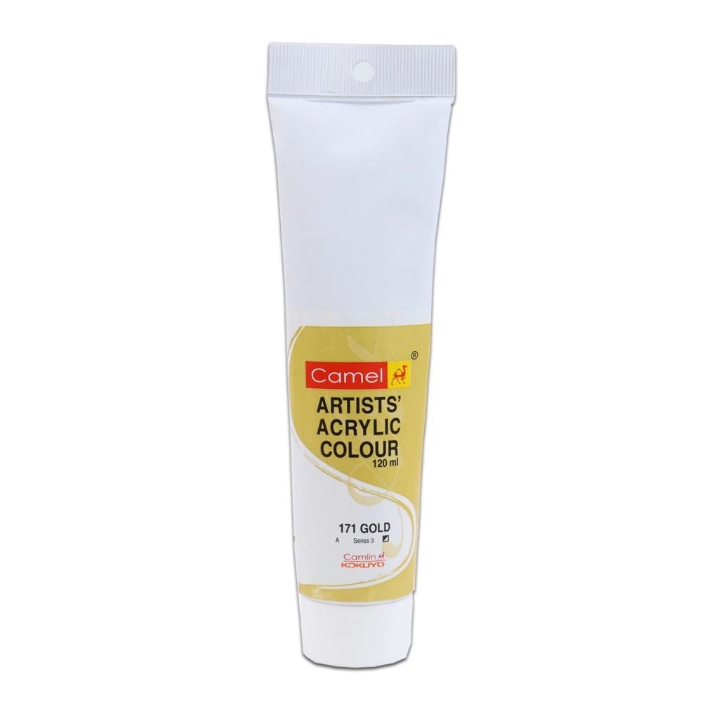 Camel Artists' Acrylic Colour - Gold (171) - Tube of 120 ML