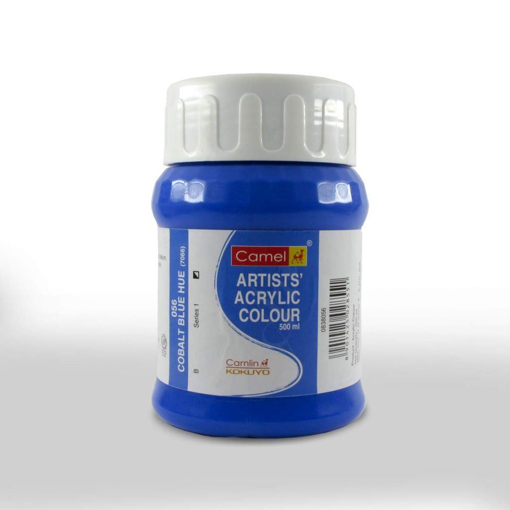 Camel Artists' Acrylic Colour - Cobalt Blue Hue (056) - Jar of 500 ML