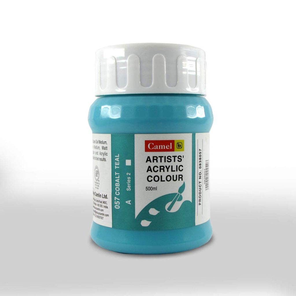 Camel Artists' Acrylic Colour - Cobalt Teal (057) - Jar of 500 ML