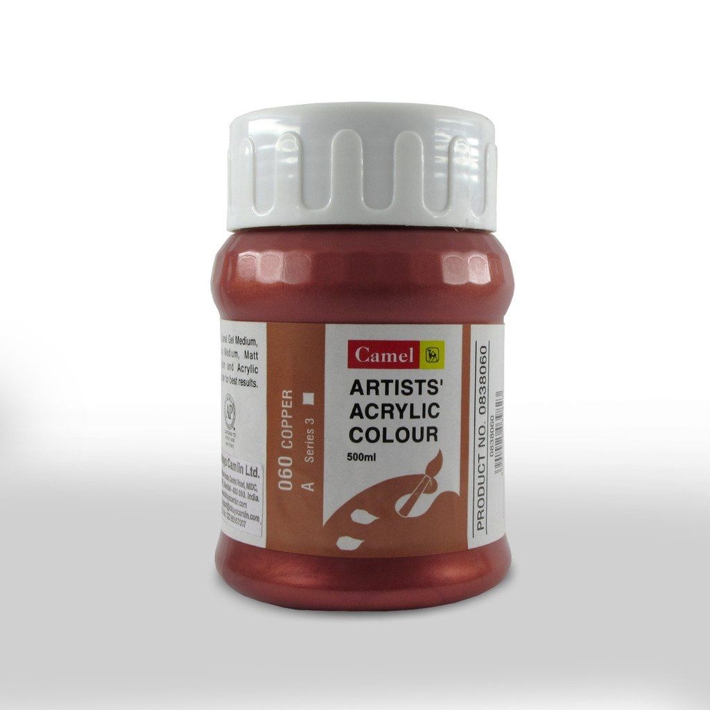 Camel Artists' Acrylic Colour - Copper (060) - Jar of 500 ML