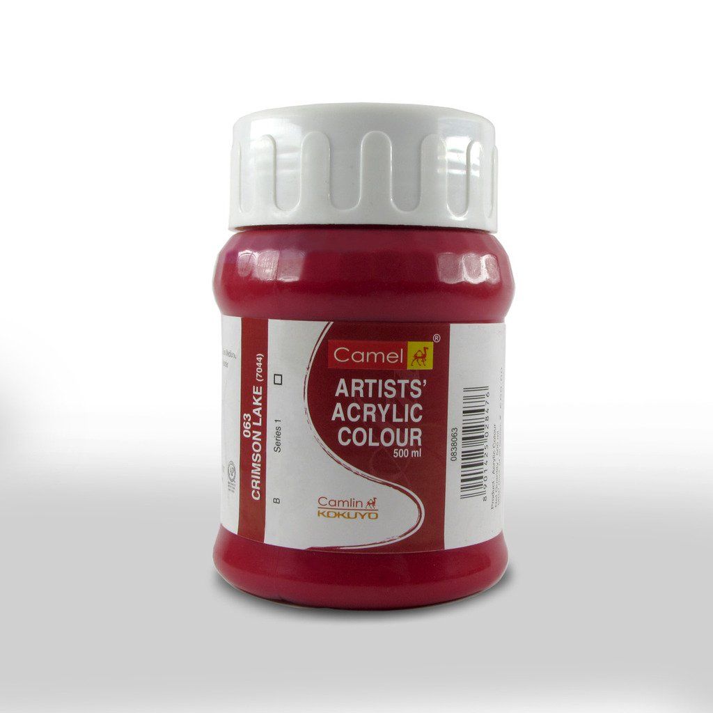 Camel Artists' Acrylic Colour - Crimson Lake (063) - Jar of 500 ML