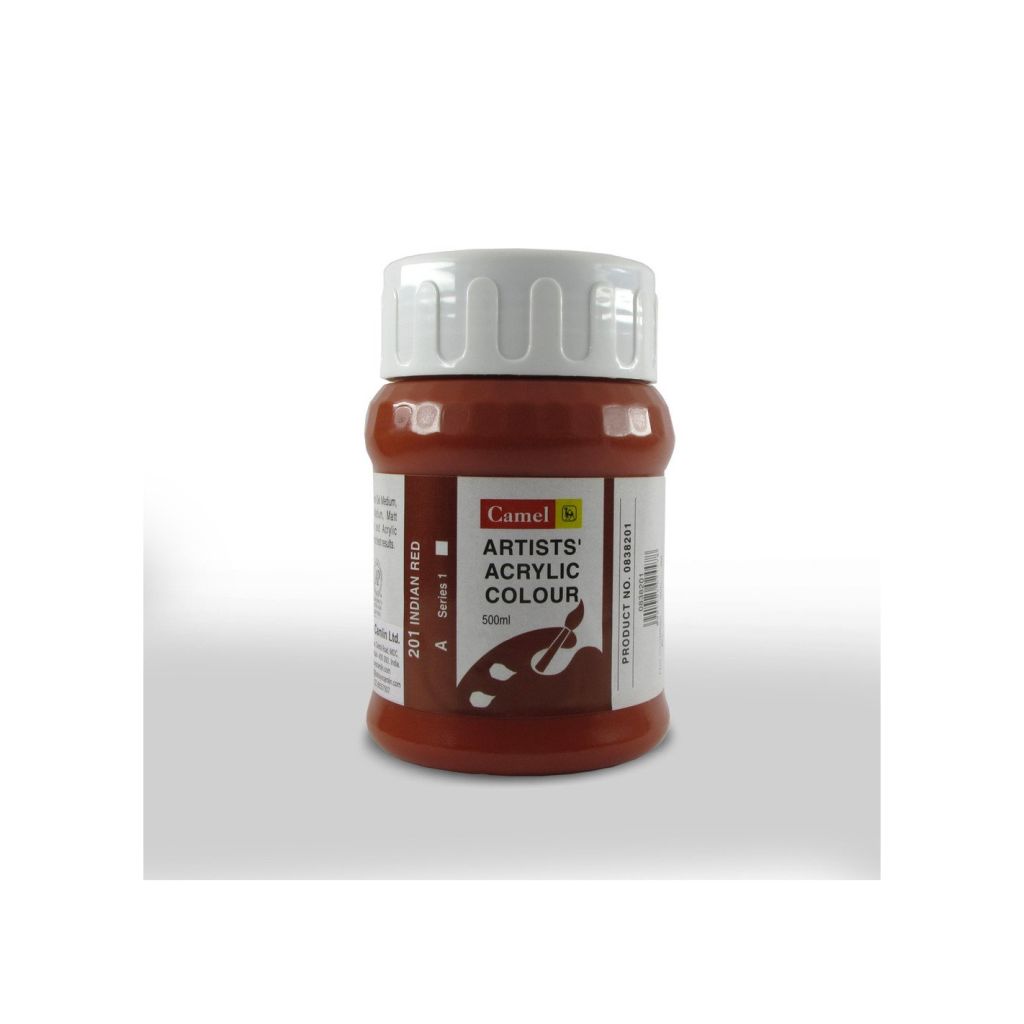 Camel Artists' Acrylic Colour - Indian Red (201) - Jar of 500 ML