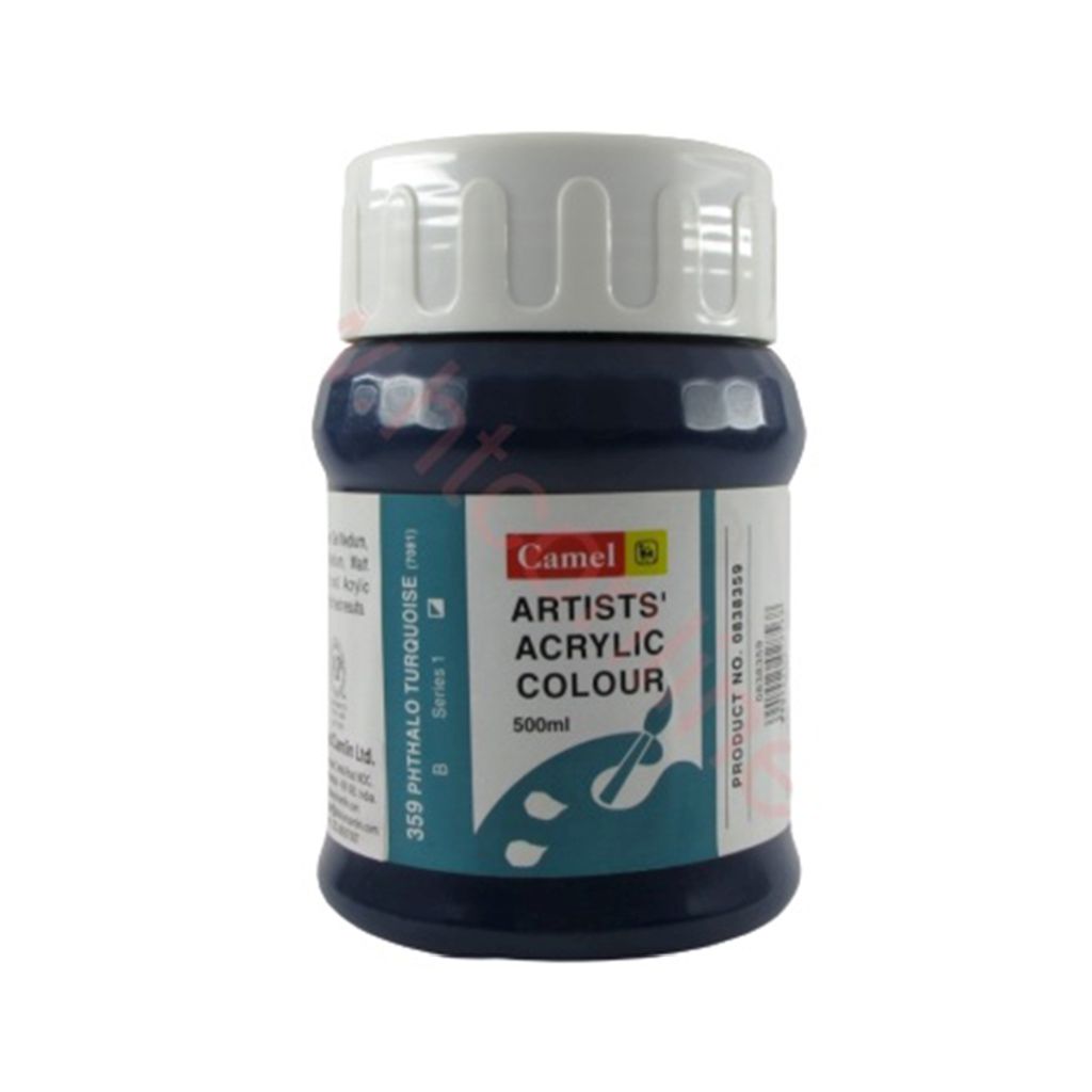 Camel Artists' Acrylic Colour - Phthalo Turquoise (359) - Jar of 500 ML