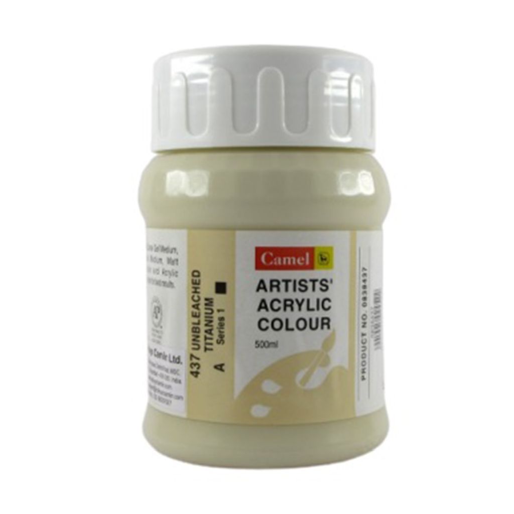 Camel Artists' Acrylic Colour - Unbleached Titanium (437) - Jar of 500 ML