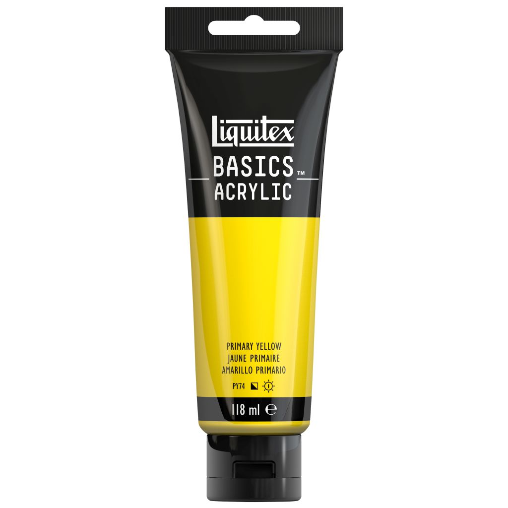 Liquitex Basics Acrylic Colour - Tube of 118 ML - Primary Yellow (410)