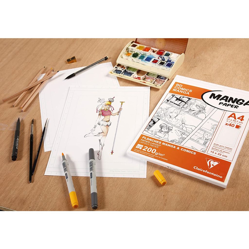 Clairefontaine - Fine Art Manga Storyboard - Glued - Sketch Pad - B4 (275 mm x 374 mm or 14.1