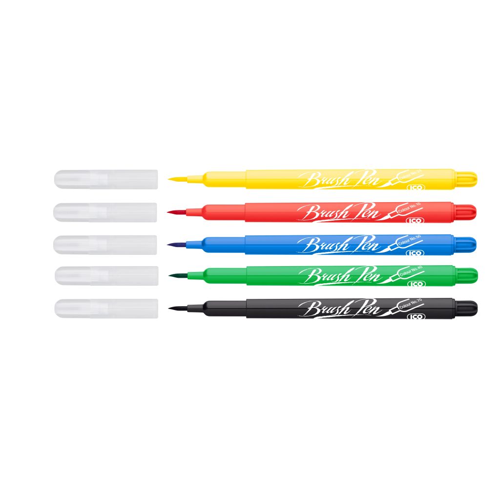 ICO Brushpen - Set of 5 Primary Colours