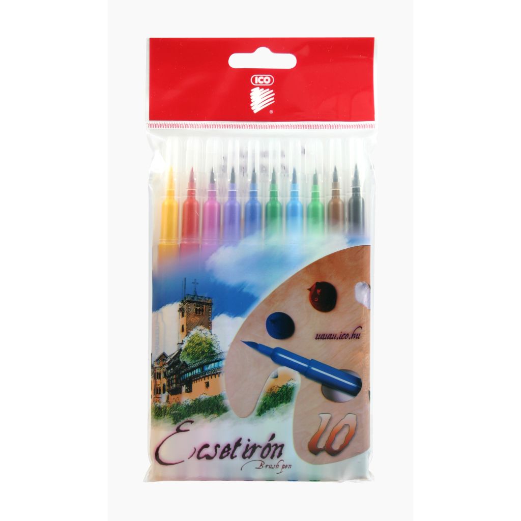 ICO Brushpen - Set of 10 Basic Colours