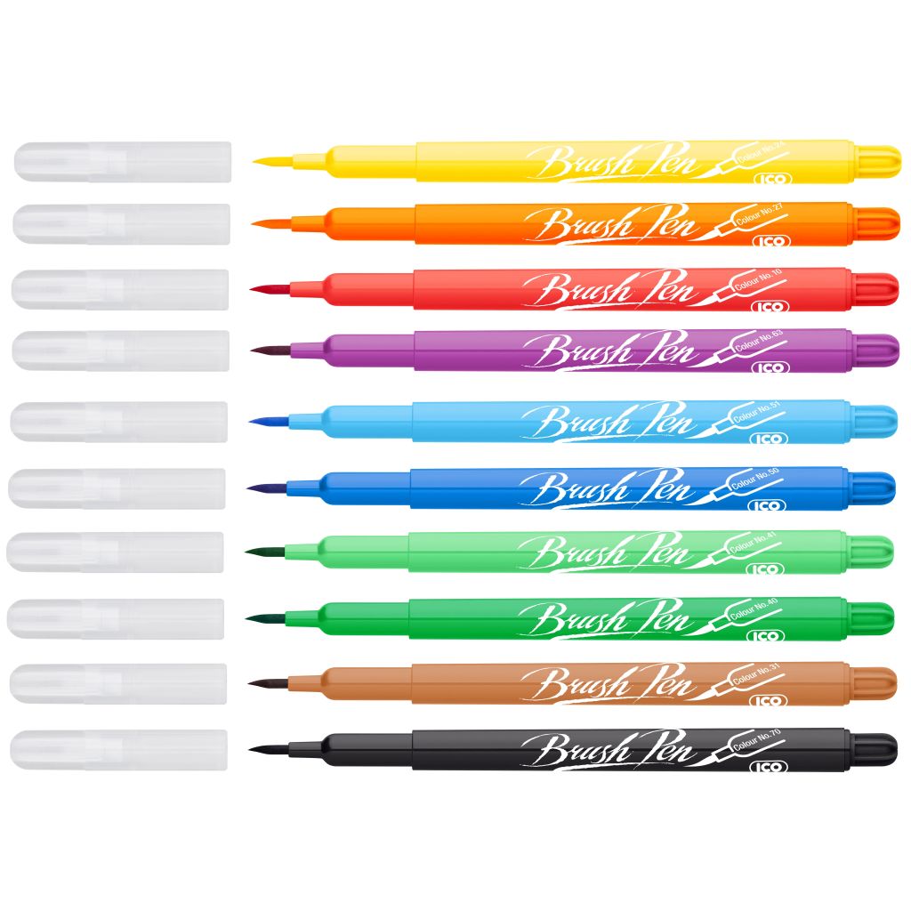 ICO Brushpen - Set of 10 Basic Colours