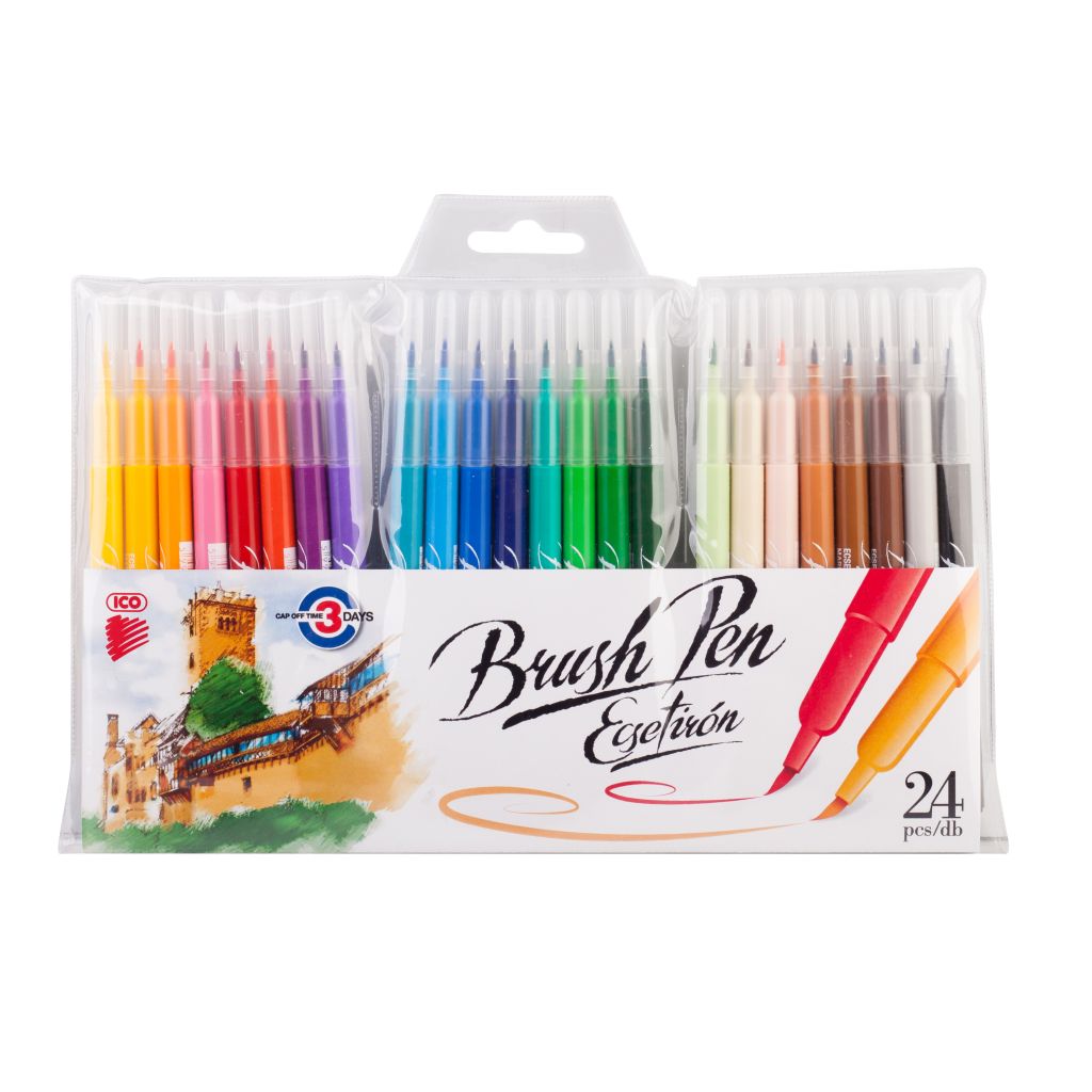 ICO Brushpen - Wallet of 24 Assorted Colours