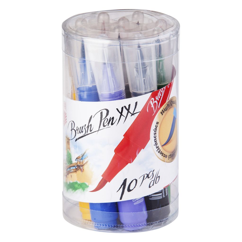 ICO Brushpen XXL - Tub of 10 Assorted Colours