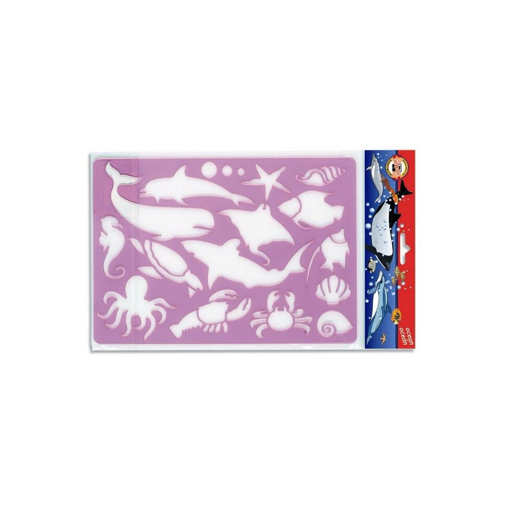 Koh-I-Noor Hardtmuth Drawing Template - Ocean Stencil - 16 designs - 31.5 cm X 20 cm