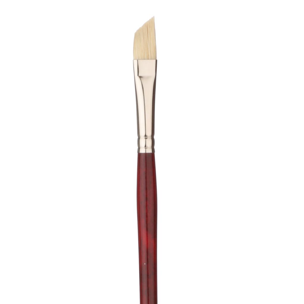 Art Essentials SUPREMO White Hog Bristle Brush - Series 140AN - Angular - Long Handle - Size: 3/8