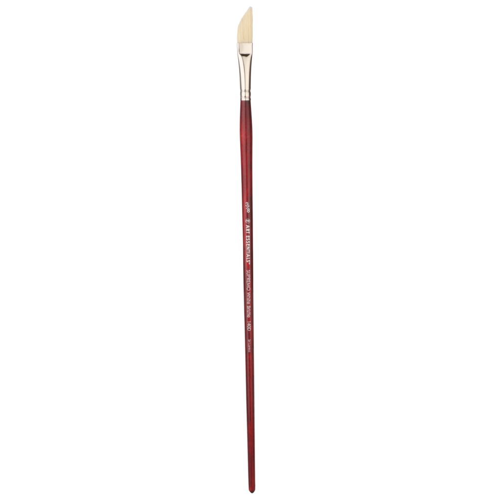 Art Essentials SUPREMO White Hog Bristle Brush - Series 140D - Dagger - Long Handle - Size: 3/8