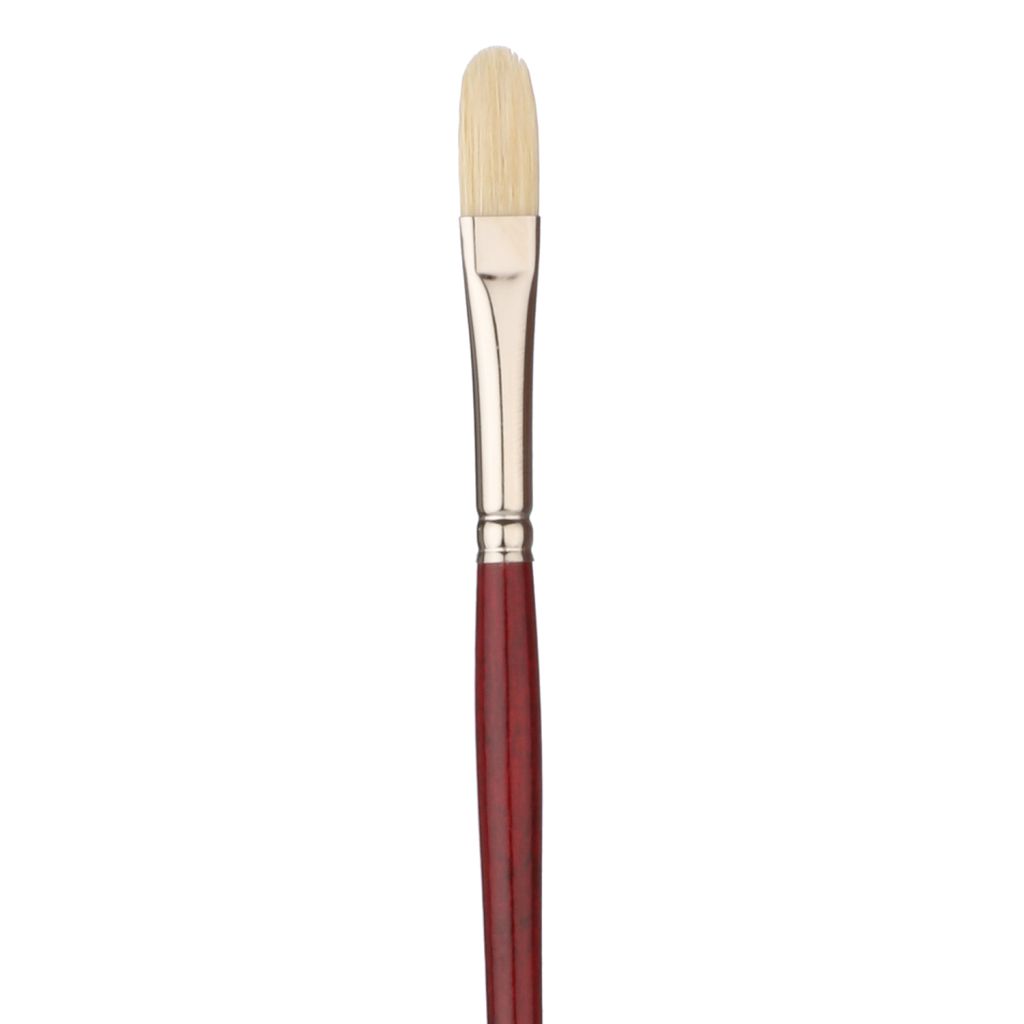 Art Essentials SUPREMO White Hog Bristle Brush - Series 140KF - Filbert - Long Handle - Size: 6