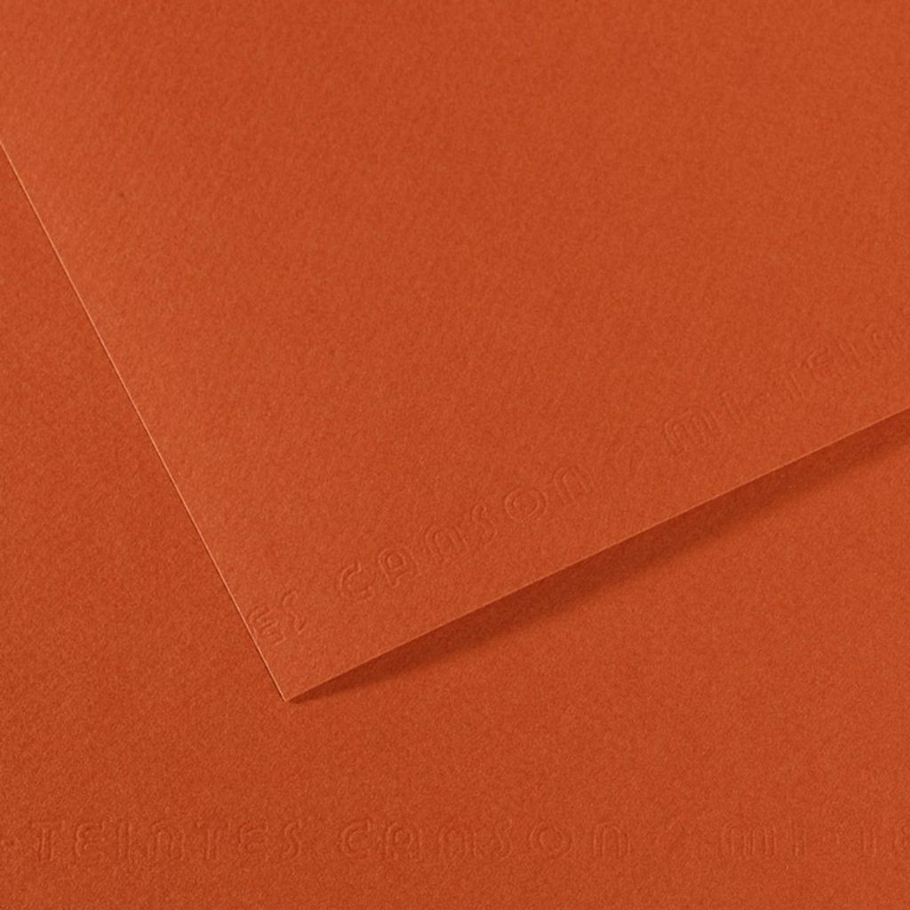 Canson Mi-Teintes Pastel Paper - 50 cm x 65 cm or 19.68'' x 25.59'' - Red Earth (130) - Honeycomb + Fine Grain 160 GSM - Pack of 25 Sheets