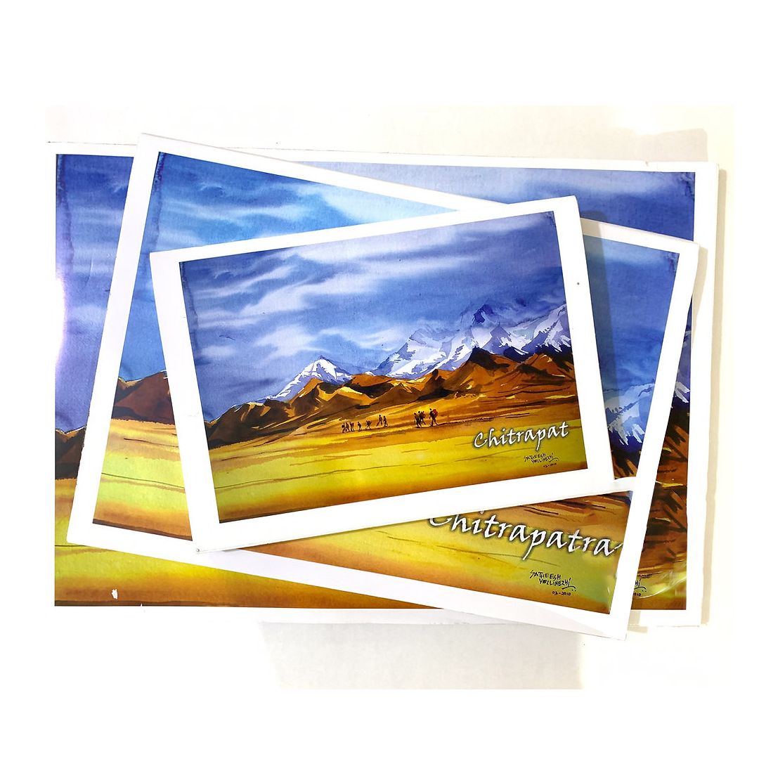 Chitrapat - Handmade Watercolour Paper - A4 (21 cm x 29.7 cm or 8.3 in x 11.7 in) - Natural White - Rough Grain - 270 GSM 100% Cotton Paper, 4 Side Glued Pad (Block) of 25 Sheets