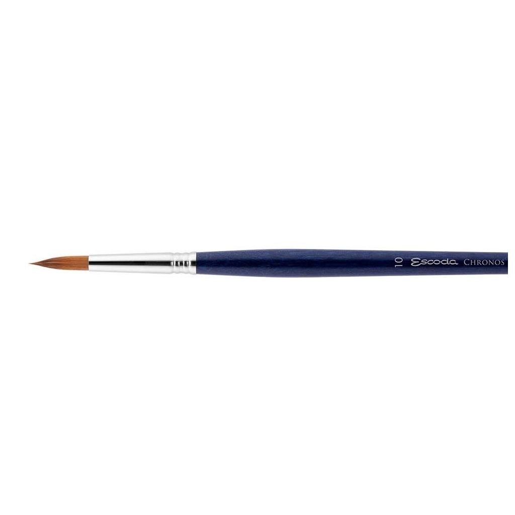 Escoda Chronos Synthetic Toray - RMIX Brush - Series 1351 - Round Pointed - Short Handle - Size: 3/0