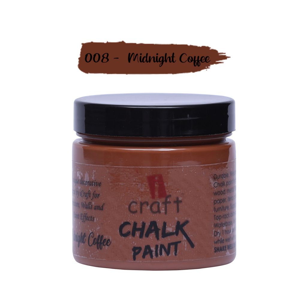 iCraft Chalk Paint Midnight Coffee - Jar of 250 ML