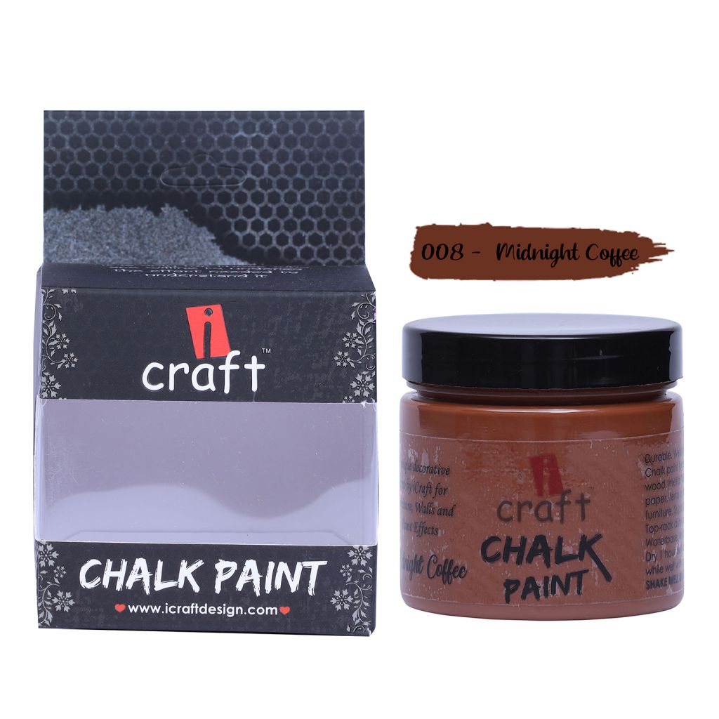 iCraft Chalk Paint Midnight Coffee - Jar of 250 ML