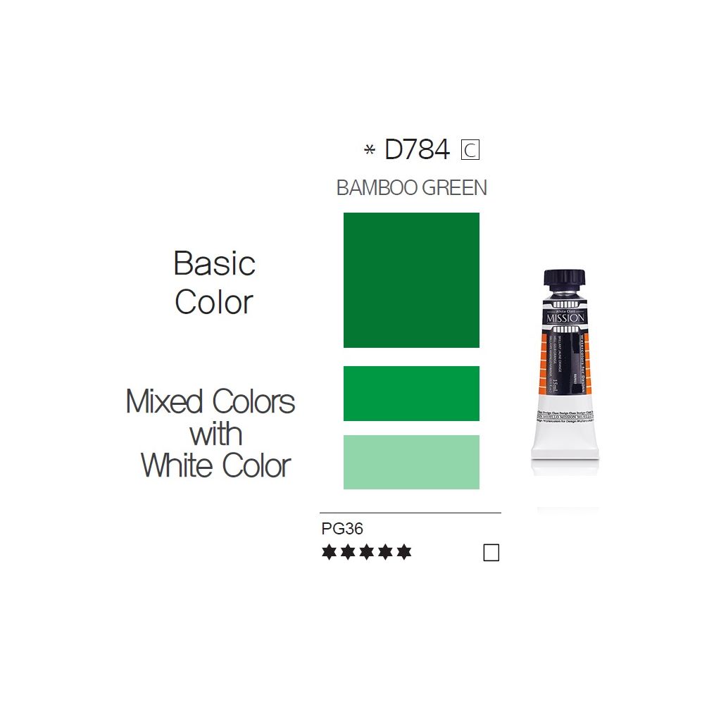 Mijello Mission White Class Hybrid Designers Gouache - Bamboo Green (784) - 15 ML